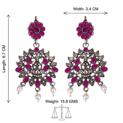 Dhan Laxmi dangler earring (Red)