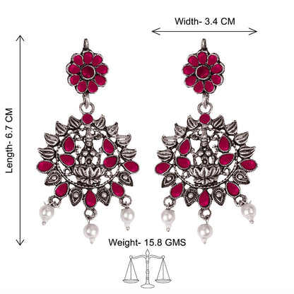 Dhan Laxmi dangler earring (Red)