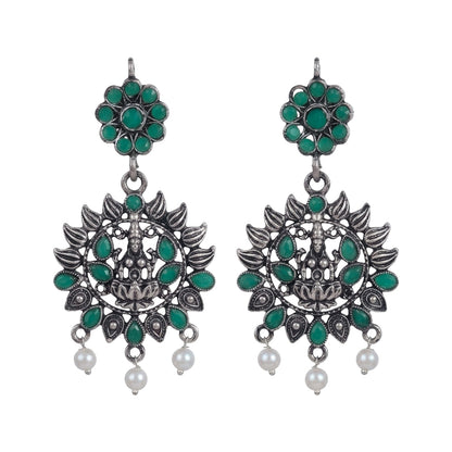 Dhan Laxmi dangler earring (Green)