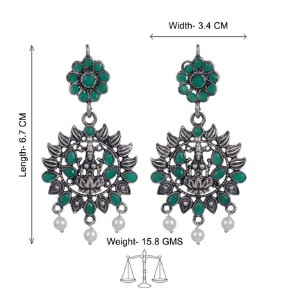 Dhan Laxmi dangler earring (Green)