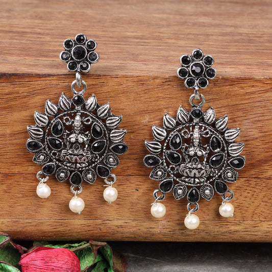 Dhan Laxmi dangler earring (Black)