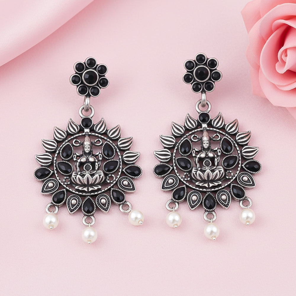 Dhan Laxmi dangler earring (Black)