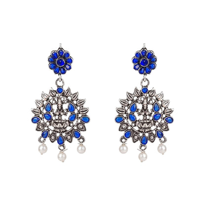 Dhan Laxmi dangler earring (Blue)