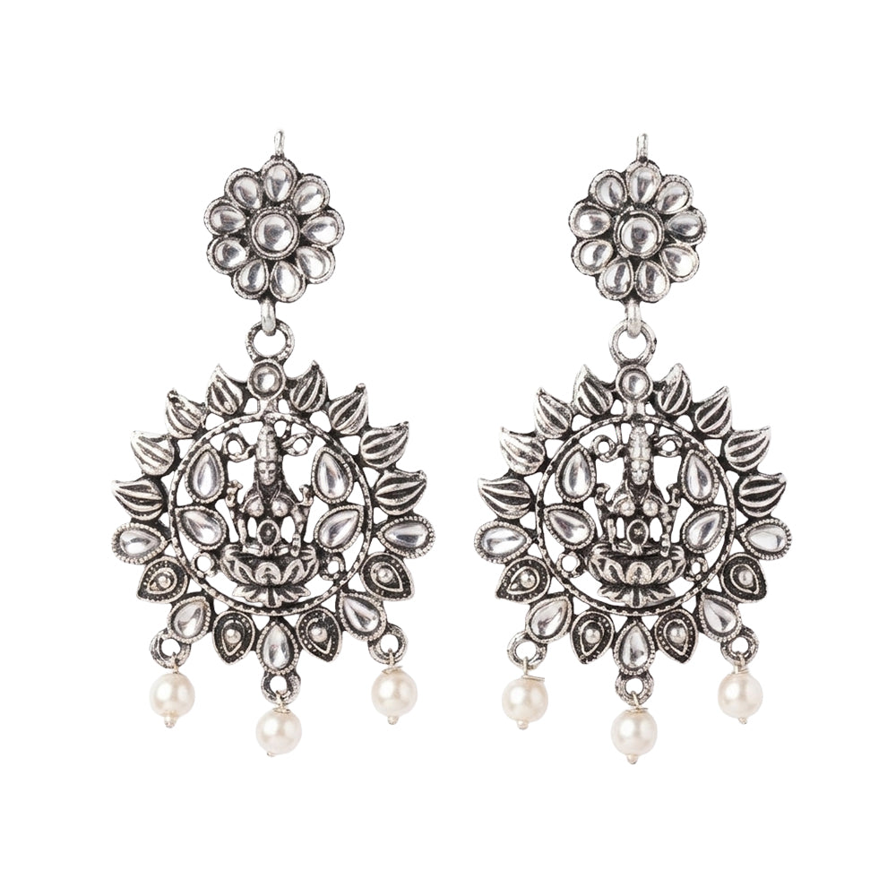 Dhan Laxmi dangler earring (White)