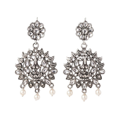 Dhan Laxmi dangler earring (White)