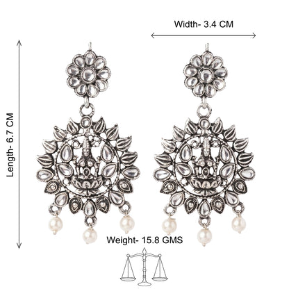 Dhan Laxmi dangler earring (White)