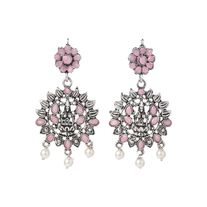 Dhan Laxmi dangler earring (Baby Pink)