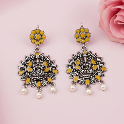 Dhan Laxmi dangler earring (Yellow)