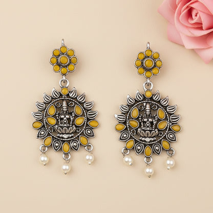 Dhan Laxmi dangler earring (Yellow)