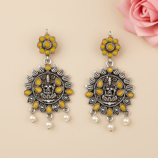 Dhan Laxmi dangler earring (Yellow)
