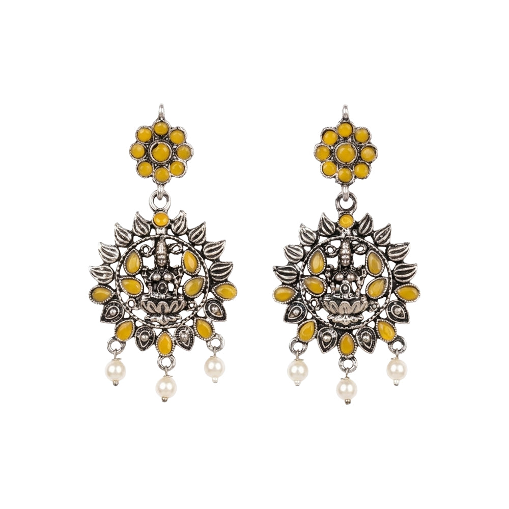 Dhan Laxmi dangler earring (Yellow)