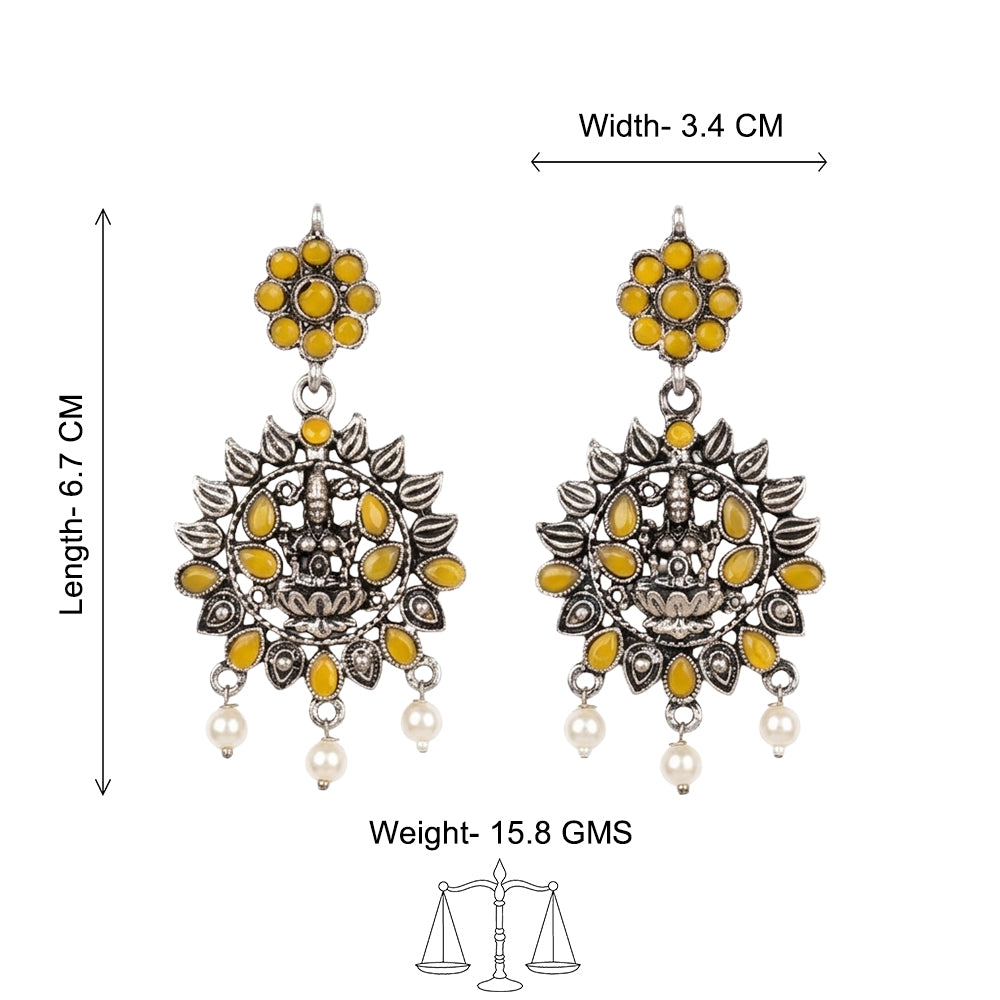 Dhan Laxmi dangler earring (Yellow)