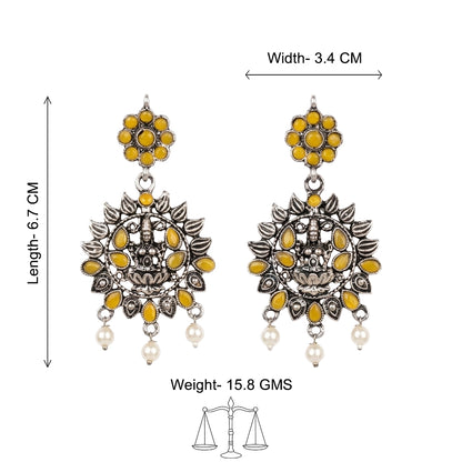 Dhan Laxmi dangler earring (Yellow)