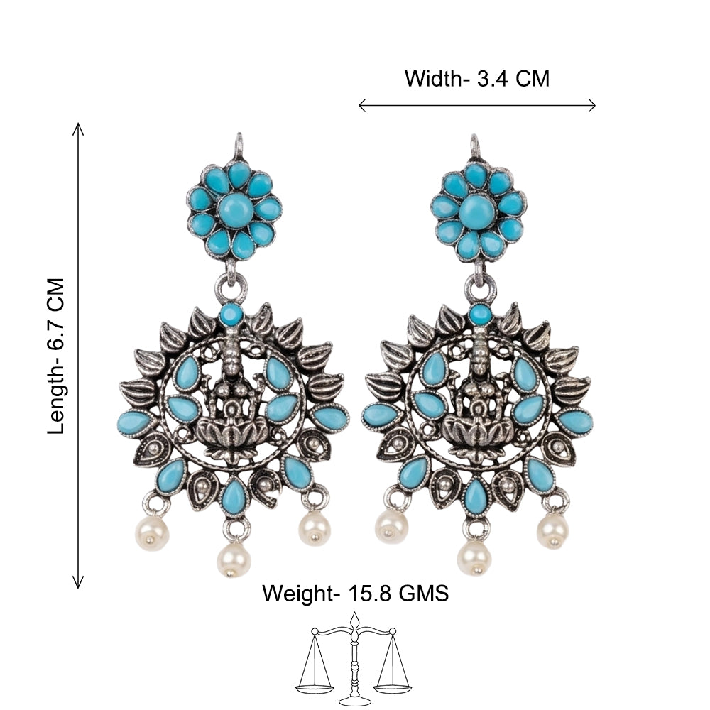 Dhan Laxmi dangler earring (Sky Blue)