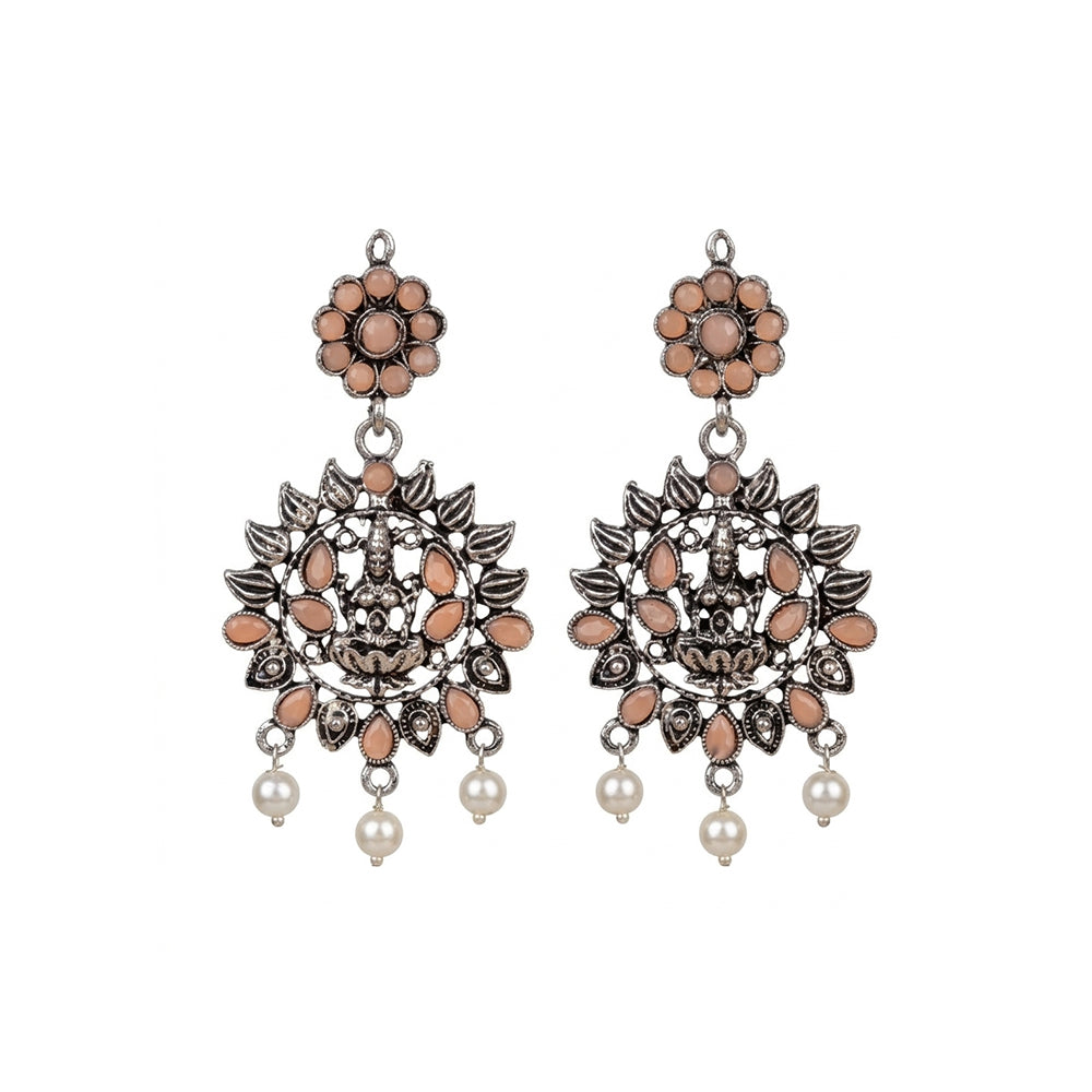 Dhan Laxmi dangler earring (Light Orange)