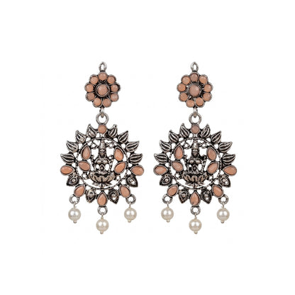Dhan Laxmi dangler earring (Light Orange)