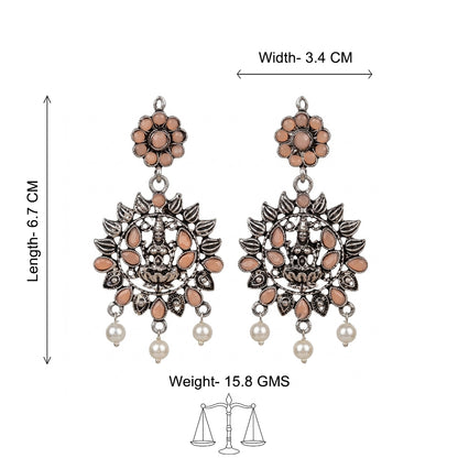 Dhan Laxmi dangler earring (Light Orange)