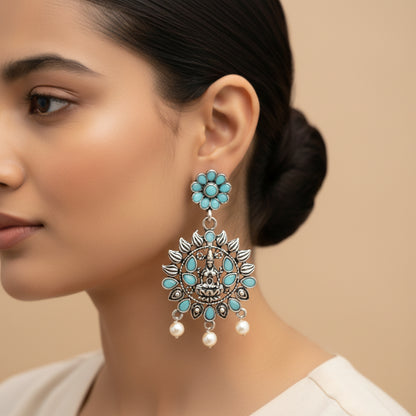 Dhan Laxmi dangler earring (Mint)