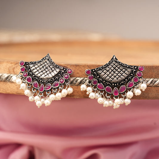 Royal Potli stud earrings (Red)