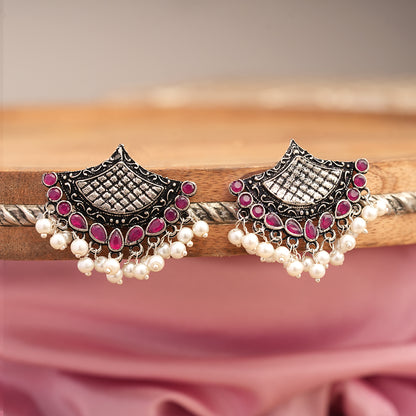 Royal Potli stud earrings (Red)