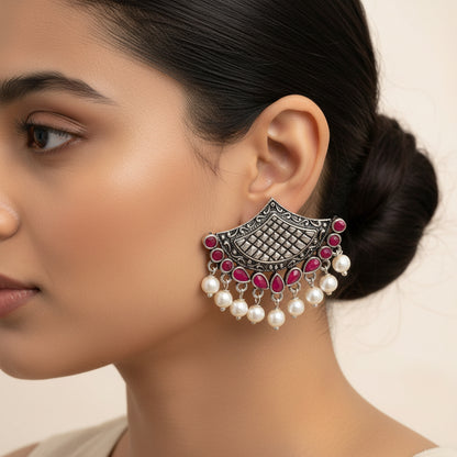 Royal Potli stud earrings (Red)