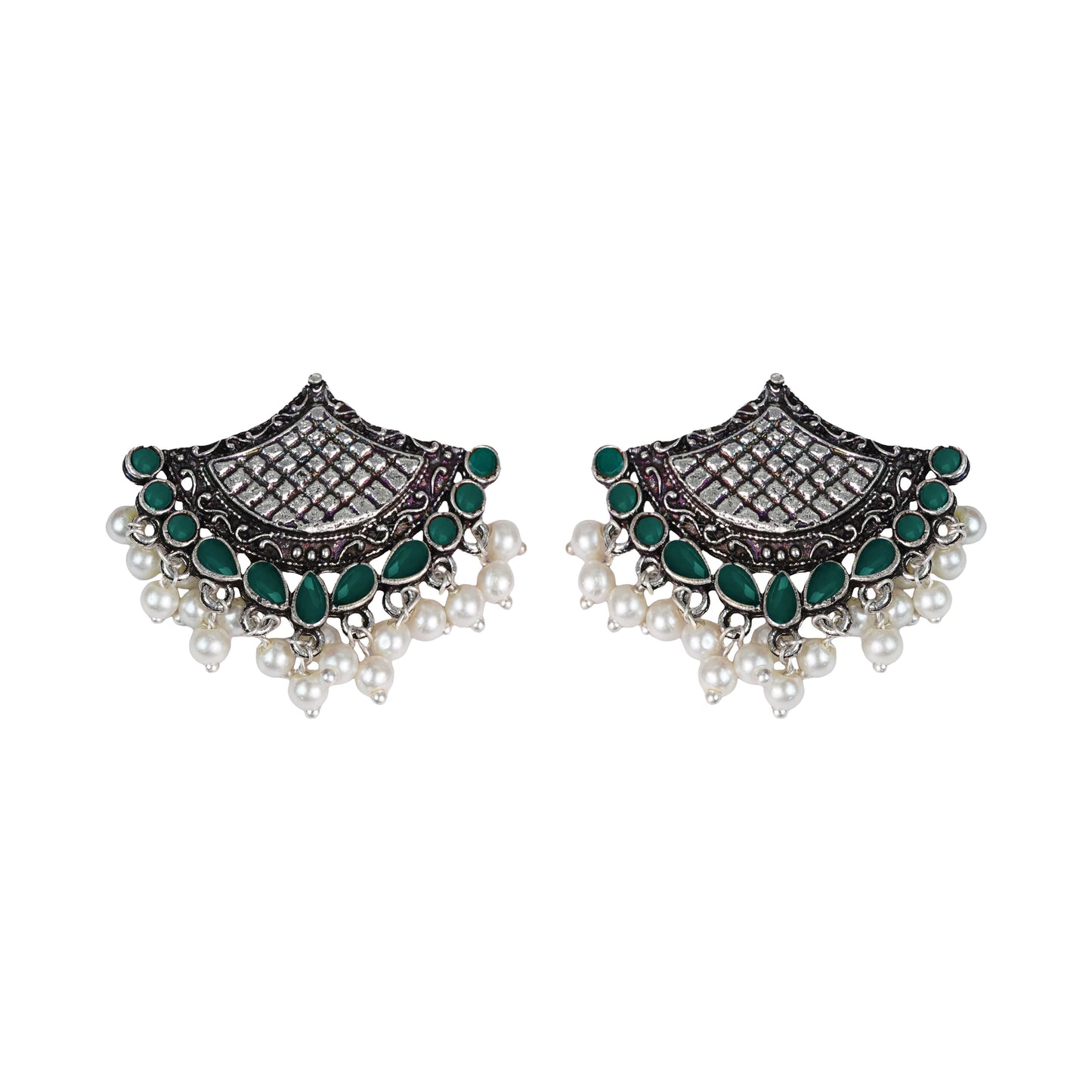 Royal Potli stud earrings (Green)