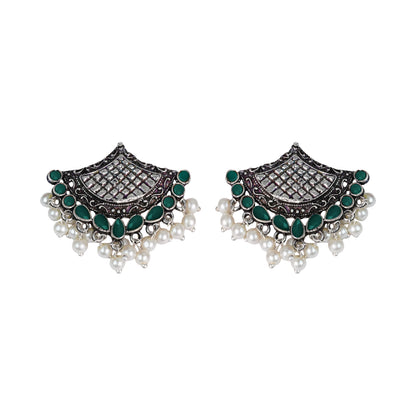 Royal Potli stud earrings (Green)