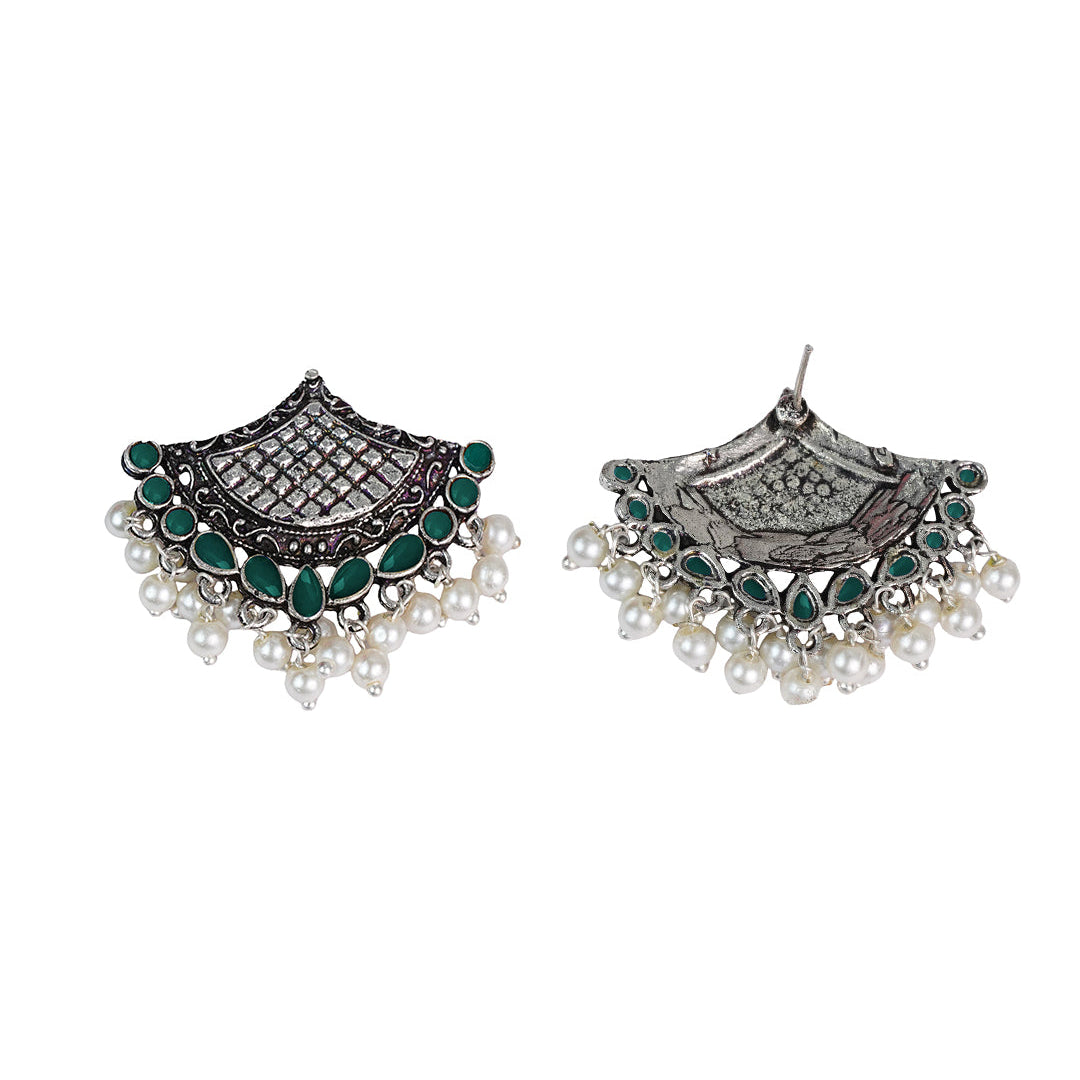 Royal Potli stud earrings (Green)