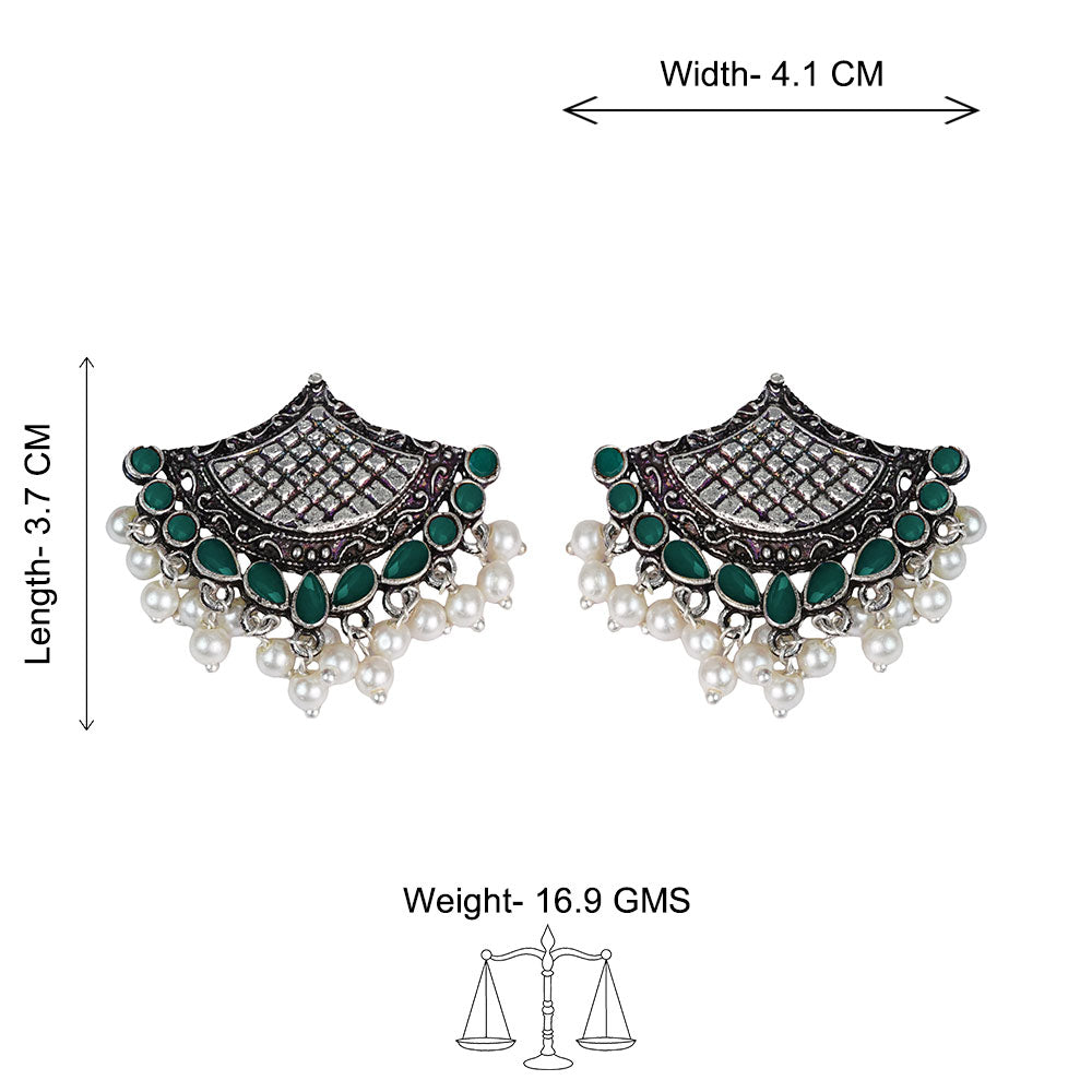Royal Potli stud earrings (Green)