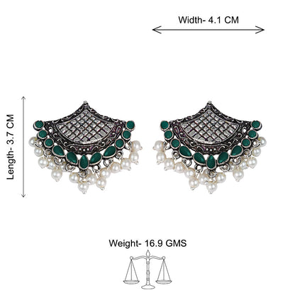 Royal Potli stud earrings (Green)