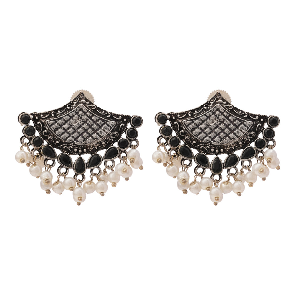 Royal Potli stud earrings (Black)