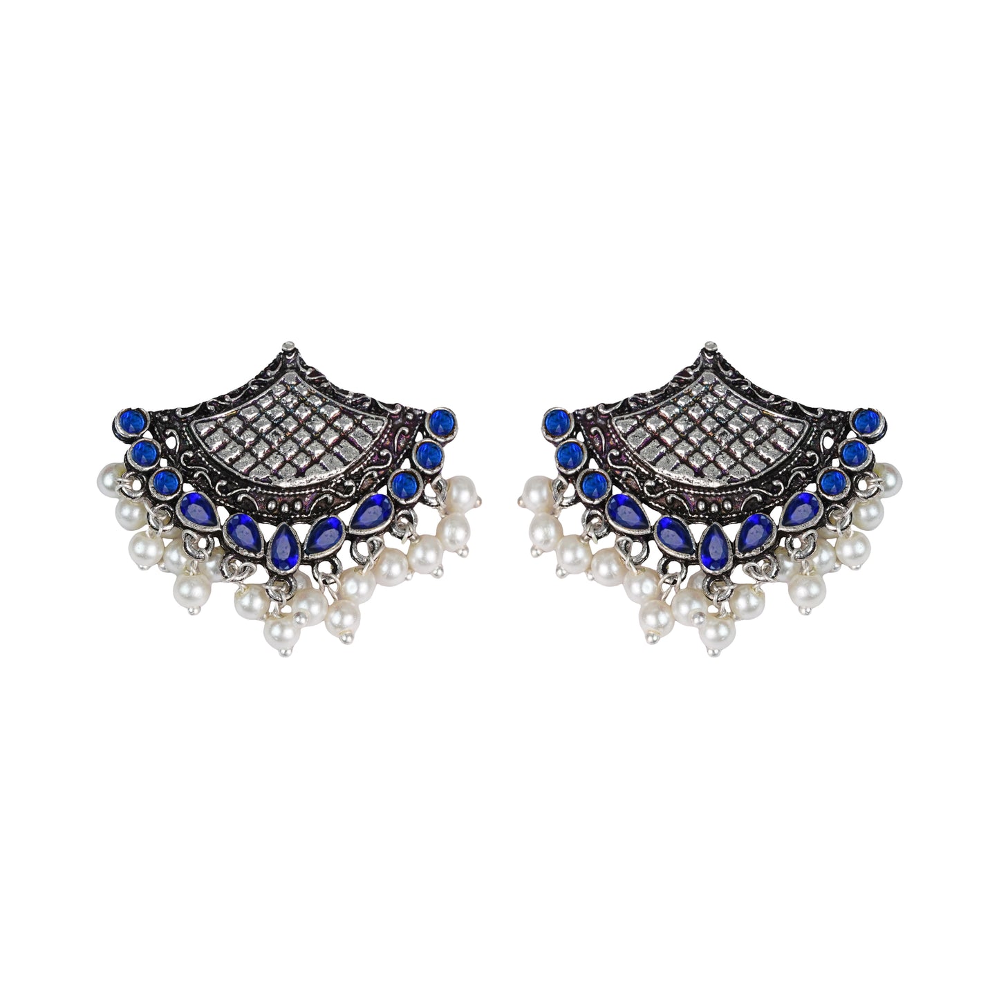 Royal Potli stud earrings (Blue)