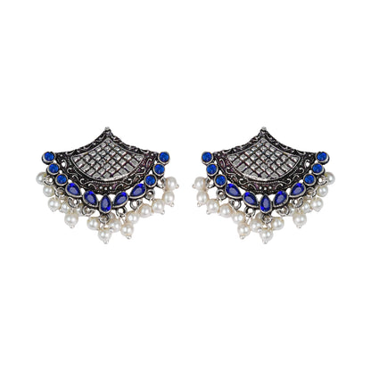 Royal Potli stud earrings (Blue)