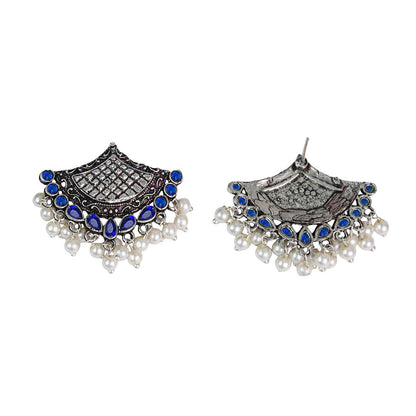 Royal Potli stud earrings (Blue)
