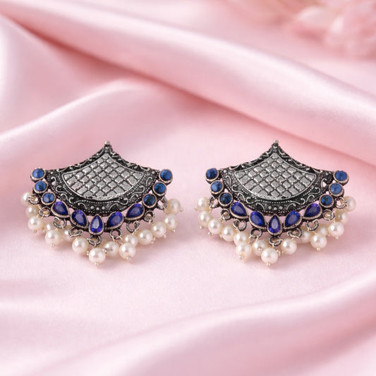 Royal Potli stud earrings (Blue)