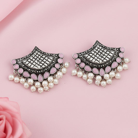 Royal Potli stud earrings (Baby Pink)