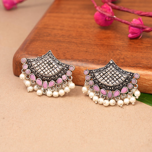 Royal Potli stud earrings (Baby Pink)