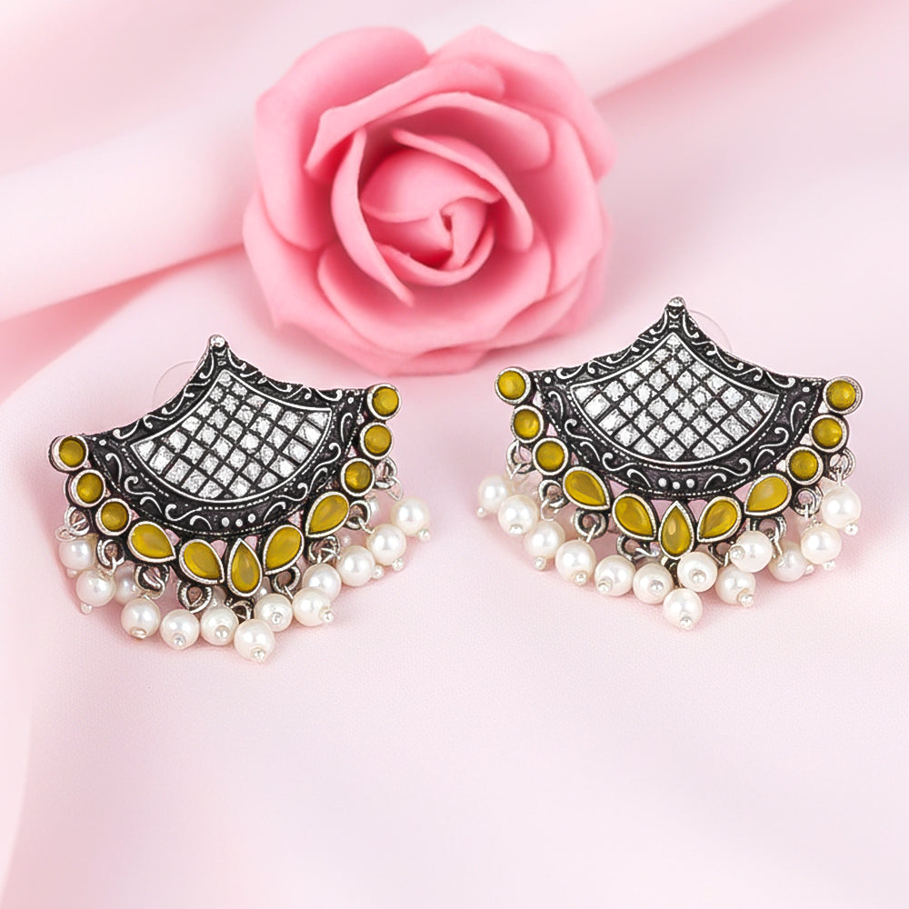 Royal Potli stud earrings (Yellow)