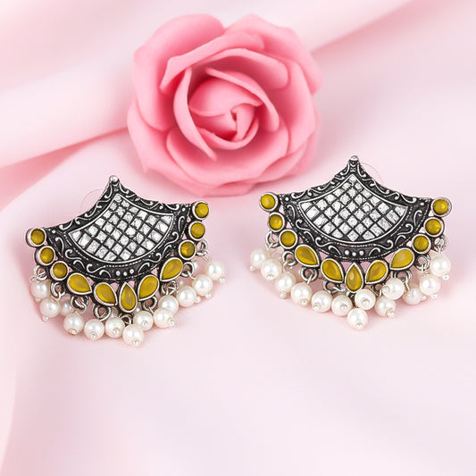 Royal Potli stud earrings (Yellow)
