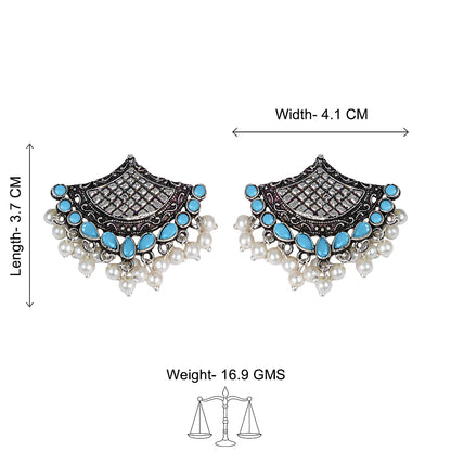 Royal Potli stud earrings (Sky Blue)