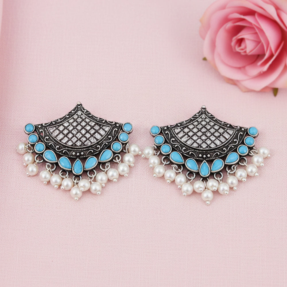 Royal Potli stud earrings (Sky Blue)