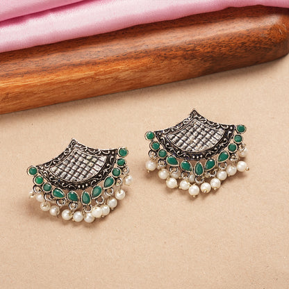 Royal Potli stud earrings (Green)