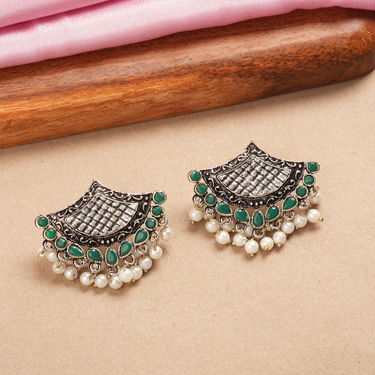Royal Potli stud earrings (Green)