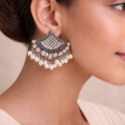 Royal Potli stud earrings (Light Orange)