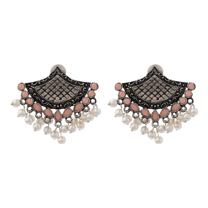 Royal Potli stud earrings (Light Orange)