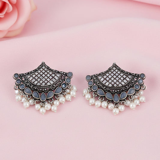 Royal Potli stud earrings (Grey)