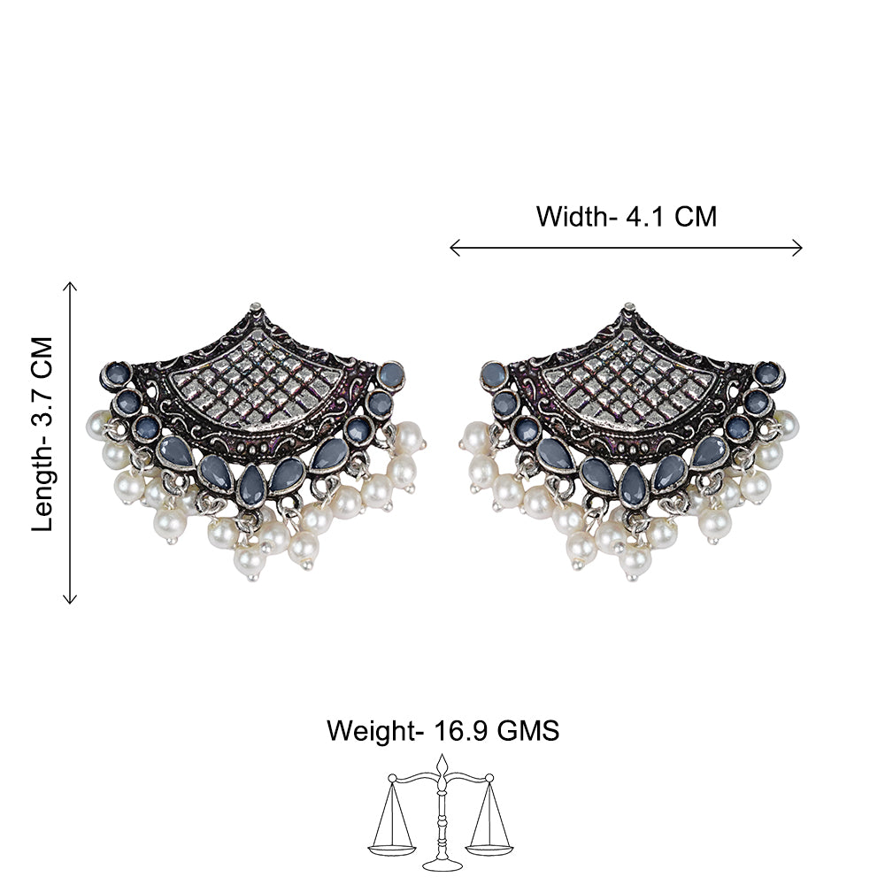 Royal Potli stud earrings (Grey)