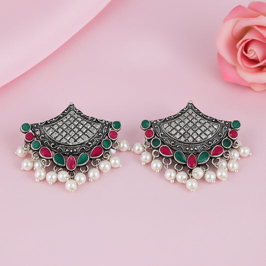 Royal Potli stud earrings (Multicolored)