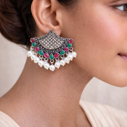 Royal Potli stud earrings (Multicolored)