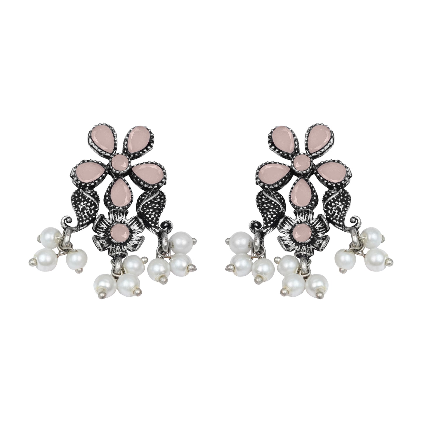 Floral Drop stud earrings (Light Orange)